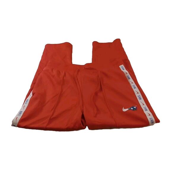 Nike Sportswear Women’s Wind Pants – Size Large Orange w/ White Stripe Vintage - Picture 1 of 6